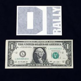 DIrally Rectangle Decal - Small / Black (with Dollar for Scale)